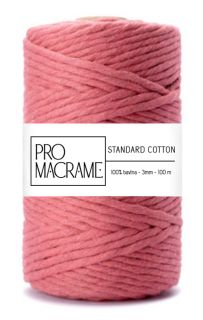 bavlněná šňůra ProMacrame – STANDARD cotton 3mm - malinová