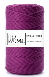 bavlněná šňůra ProMacrame – STANDARD cotton 3mm - purpurová
