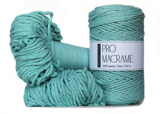 Bavlněná šňůra Pro Macramé – PREMIUM COTTON 3mm - cool mint
