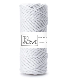 Bavlněná šňůra ProMacramé – STANDARD COTTON 3mm / 3PLY – bílá
