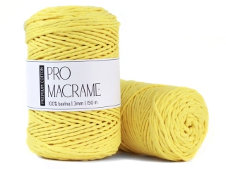 Bavlněná šňůra Pro Macramé – PREMIUM COTTON 3mm - spring yellow