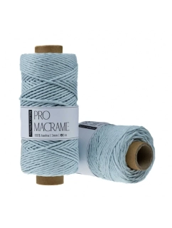 Bavlněná šňůra Pro Macramé – PREMIUM COTTON 3mm - powder blue