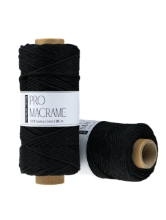 Bavlněná šňůra Pro Macramé – PREMIUM COTTON 3mm - black